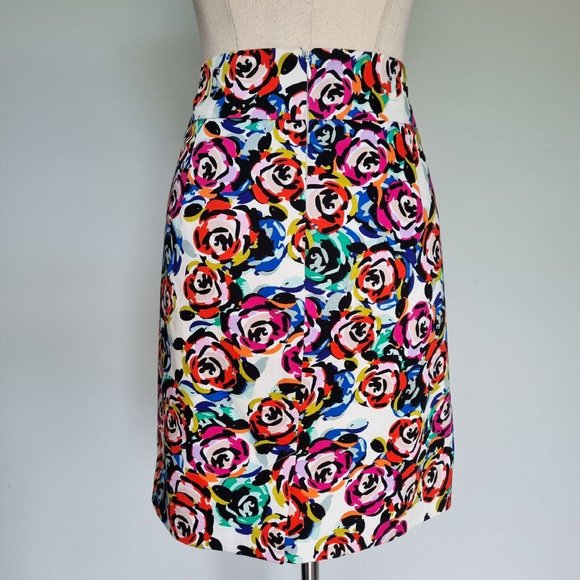 Review Multicolour Floral Rose Pencil Skirt Size 14 - Picture 5 of 6